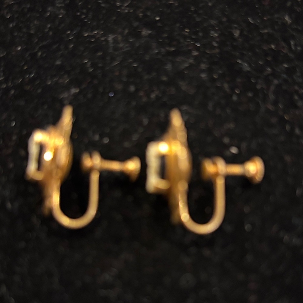 Vintage Gold and Black Cameo Earrings - Picture 3 of 4